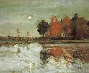 Isaac Ilich Levitan Twilight Moon-study oil painting picture wholesale
